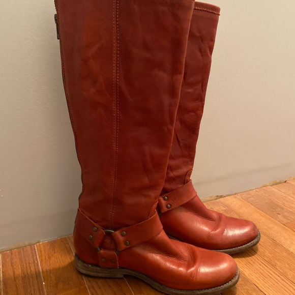 Frye Burnt Red Philip Harness Boot - Picture 2 of 7